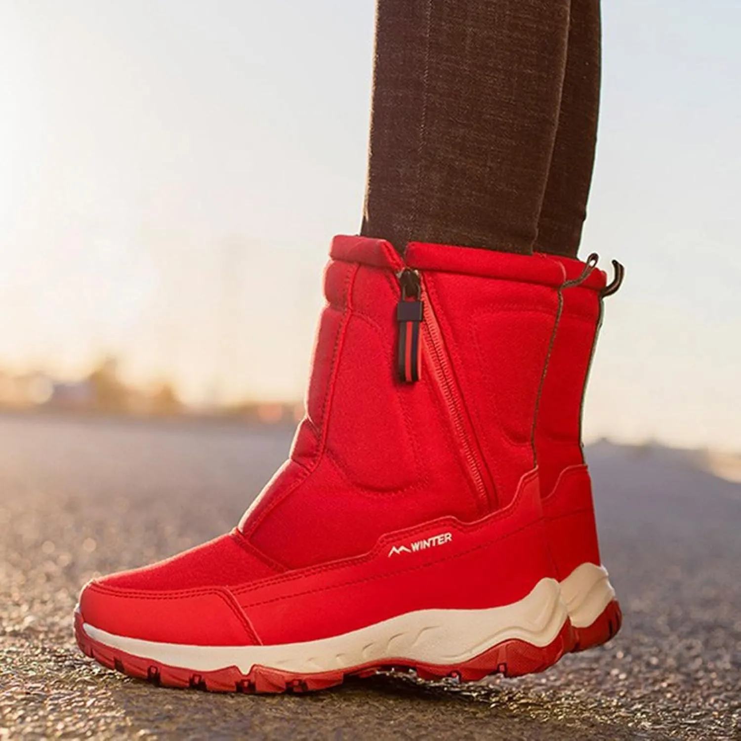 Fur Boots for Women Winter,Fashion Lightweight Keep Warm Womens Snow Boots Waterproof Insulated,High Top Winter Hiking Boots Women,for Walking/Trekking