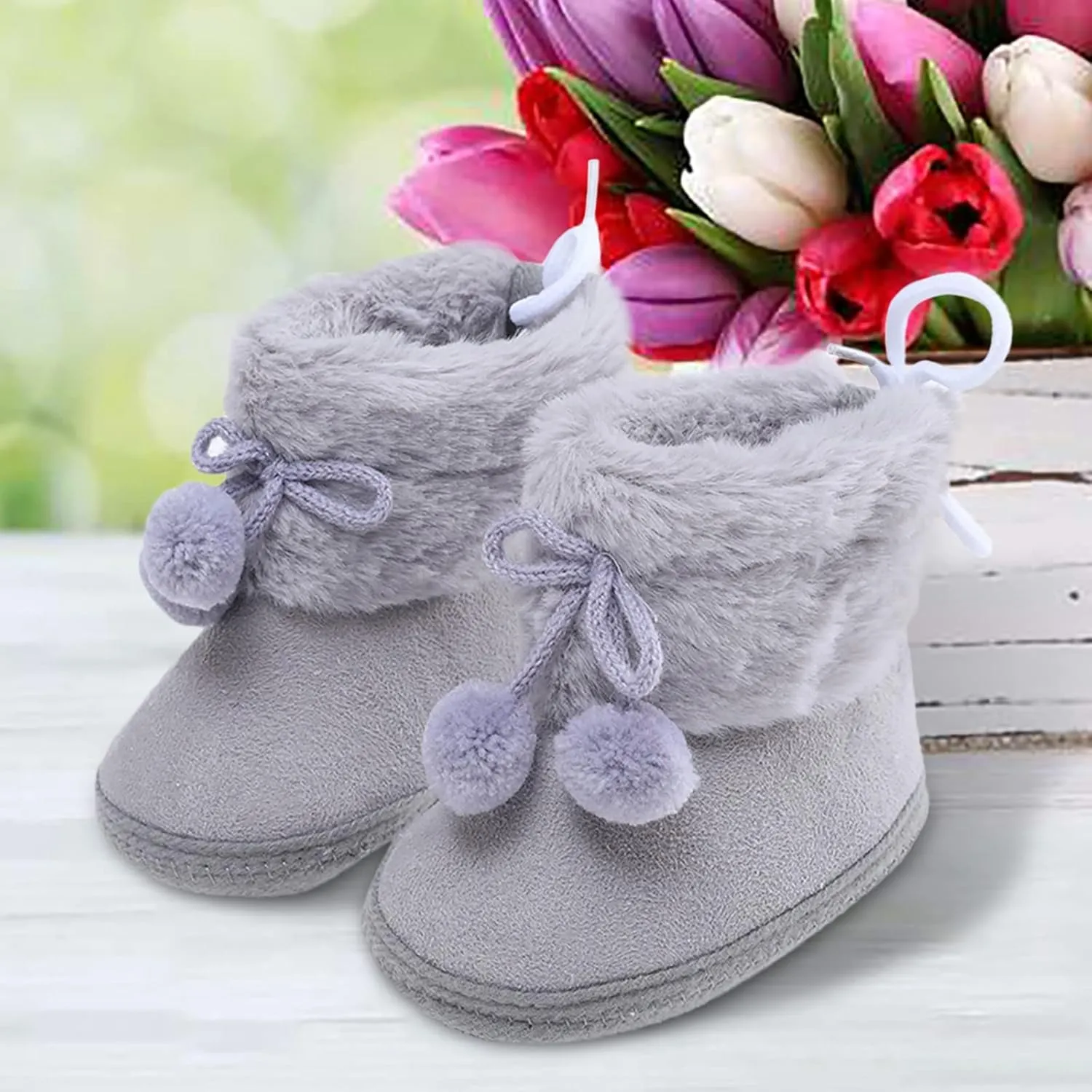 Girls Black Dress Shoes Toddler Boys Booties Girls Plush Snow Warming Shoes Baby Soft Boots Infant Baby Shoes Cute