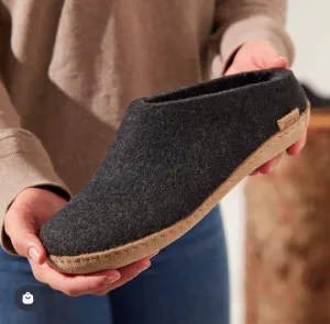 Glerups FULL BACK with RUBBER sole: CHARCOAL