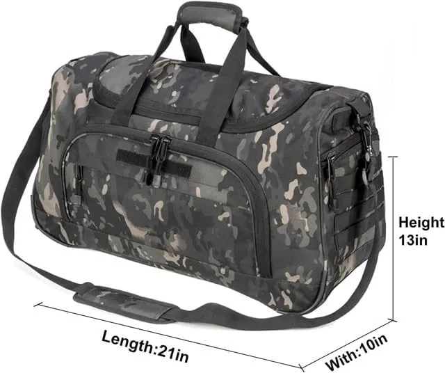 Gym Bag for Women & Men Tactical Duffle Military Weekender Travel Work Out Bags Lightweight Waterproof Sports Tote Shoe Pocket