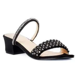 Handcrafted Embellished Sandals in Black
