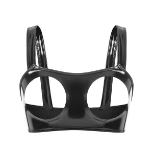 High-Gloss Cutout Temptation Patent Leather Bra