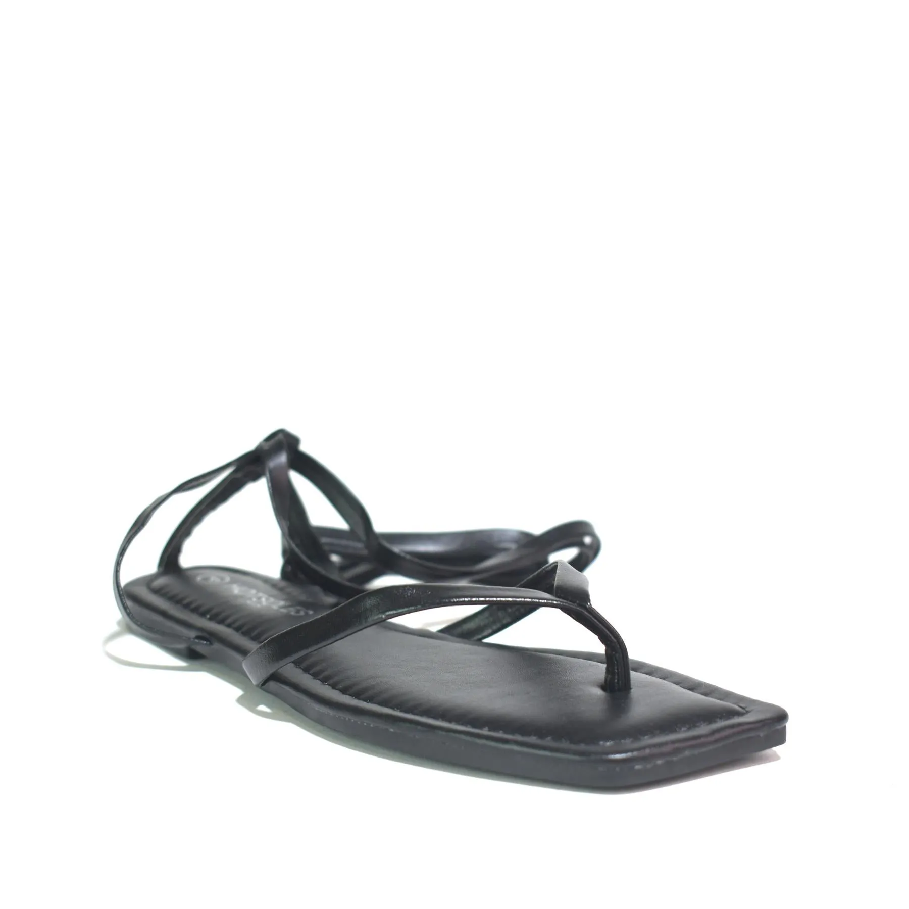 Hot Soles London Strappy Flat Sandal Black