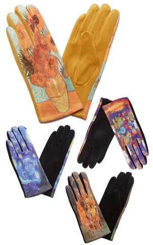 JG858 Painting Inspired Pattern Screen Touch Gloves (12prs Pack)