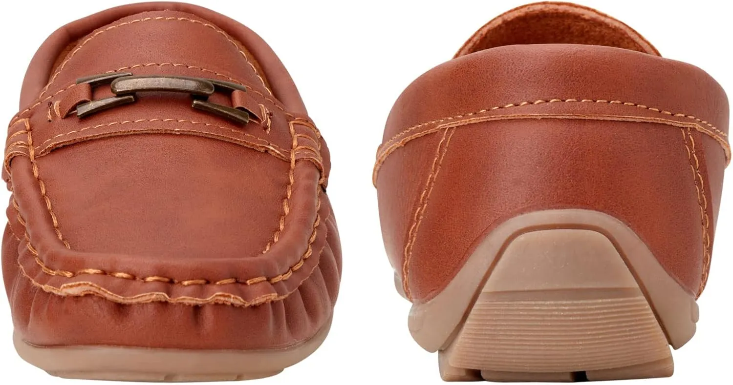 Josmo Boys?? Shoes ?C Casual Leatherette Moccasin Driving Loafers (Size: 5T-5 Big Kid)