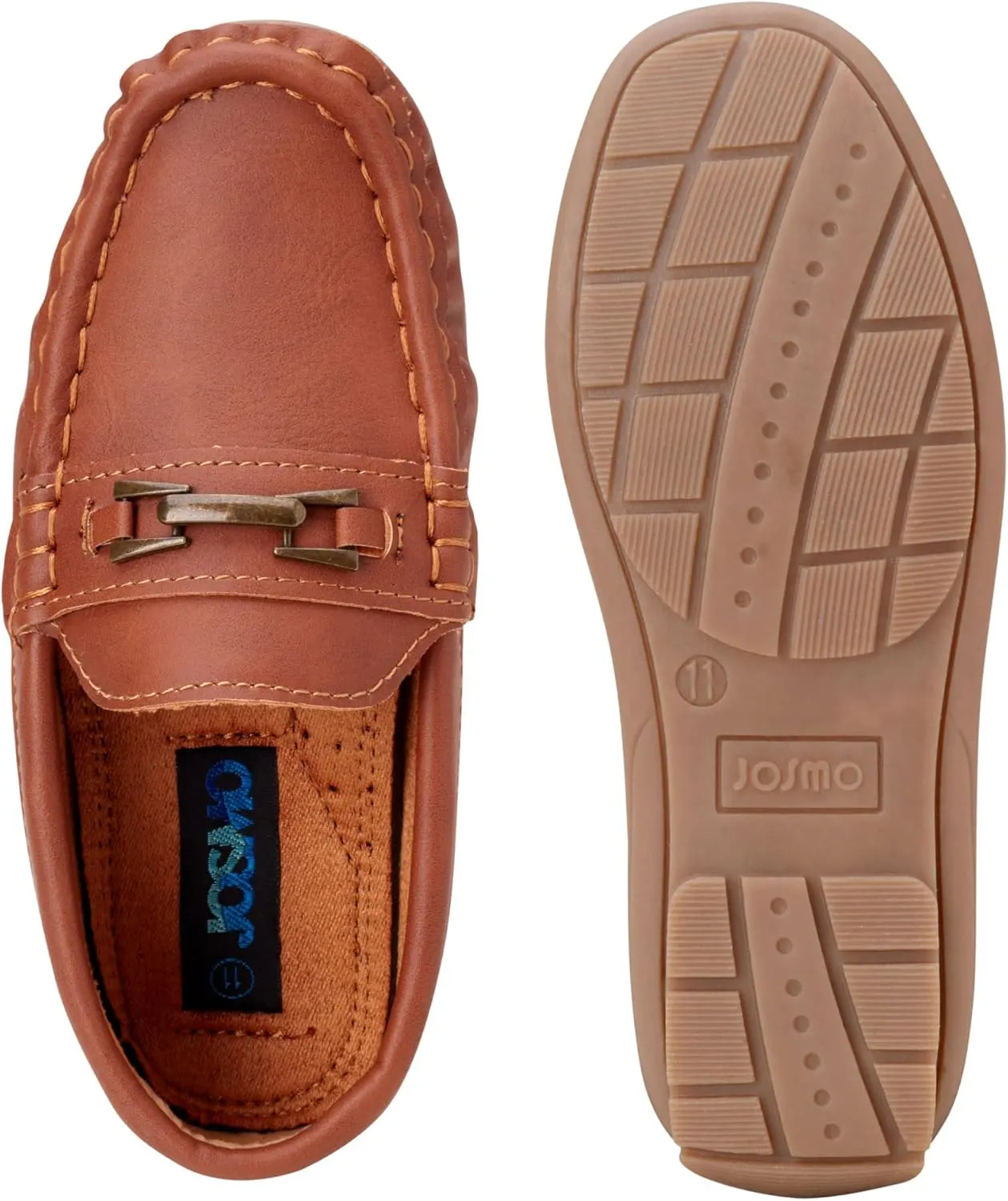 Josmo Boys?? Shoes ?C Casual Leatherette Moccasin Driving Loafers (Size: 5T-5 Big Kid)