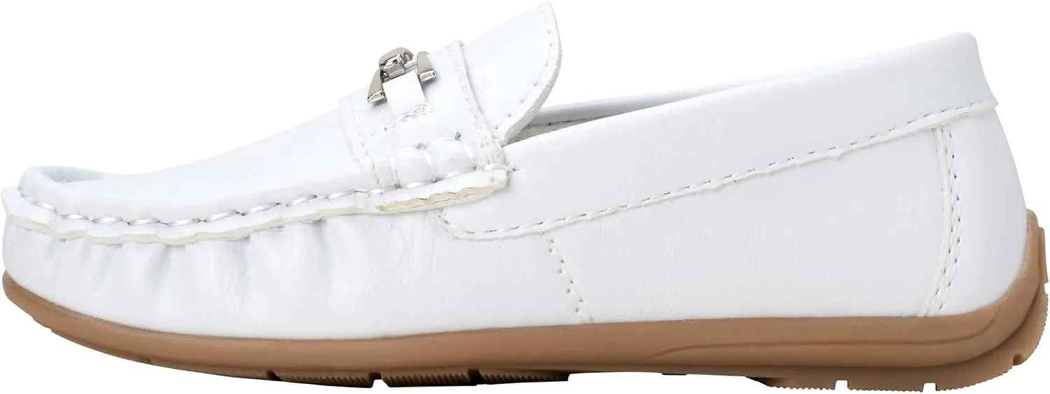 Josmo Boys?? Shoes ?C Casual Leatherette Moccasin Driving Loafers (Size: 5T-5 Big Kid)