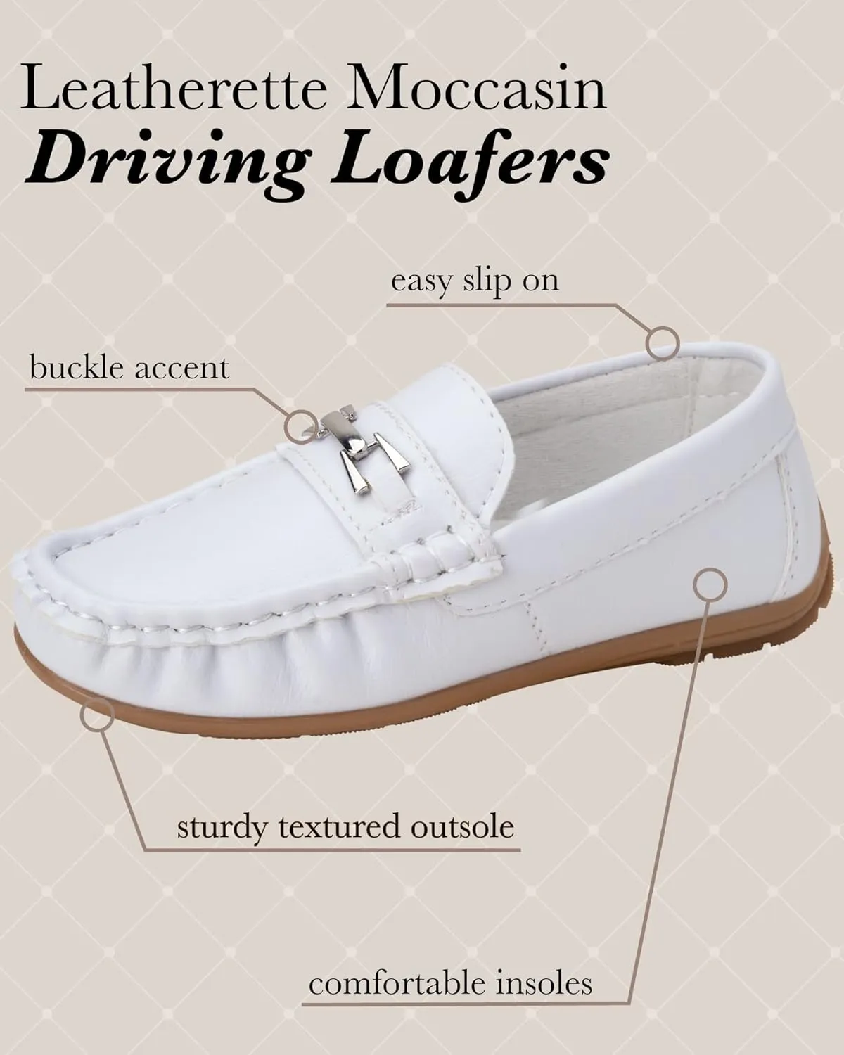 Josmo Boys?? Shoes ?C Casual Leatherette Moccasin Driving Loafers (Size: 5T-5 Big Kid)
