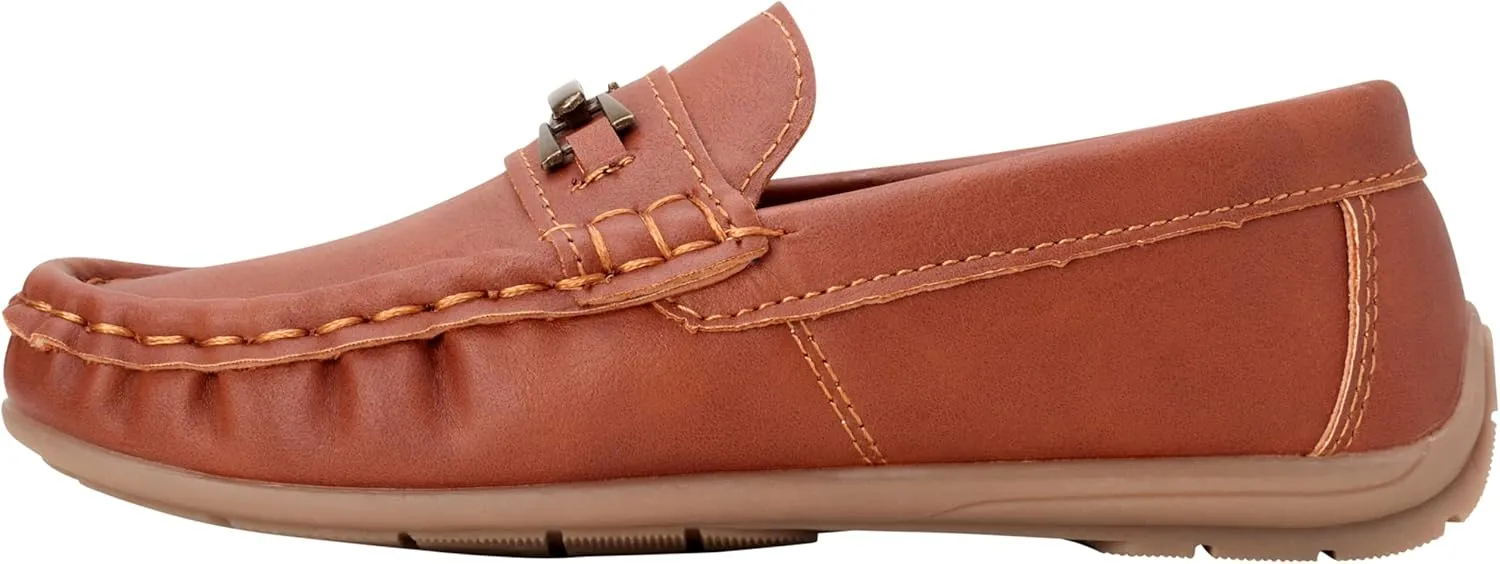 Josmo Boys?? Shoes ?C Casual Leatherette Moccasin Driving Loafers (Size: 5T-5 Big Kid)