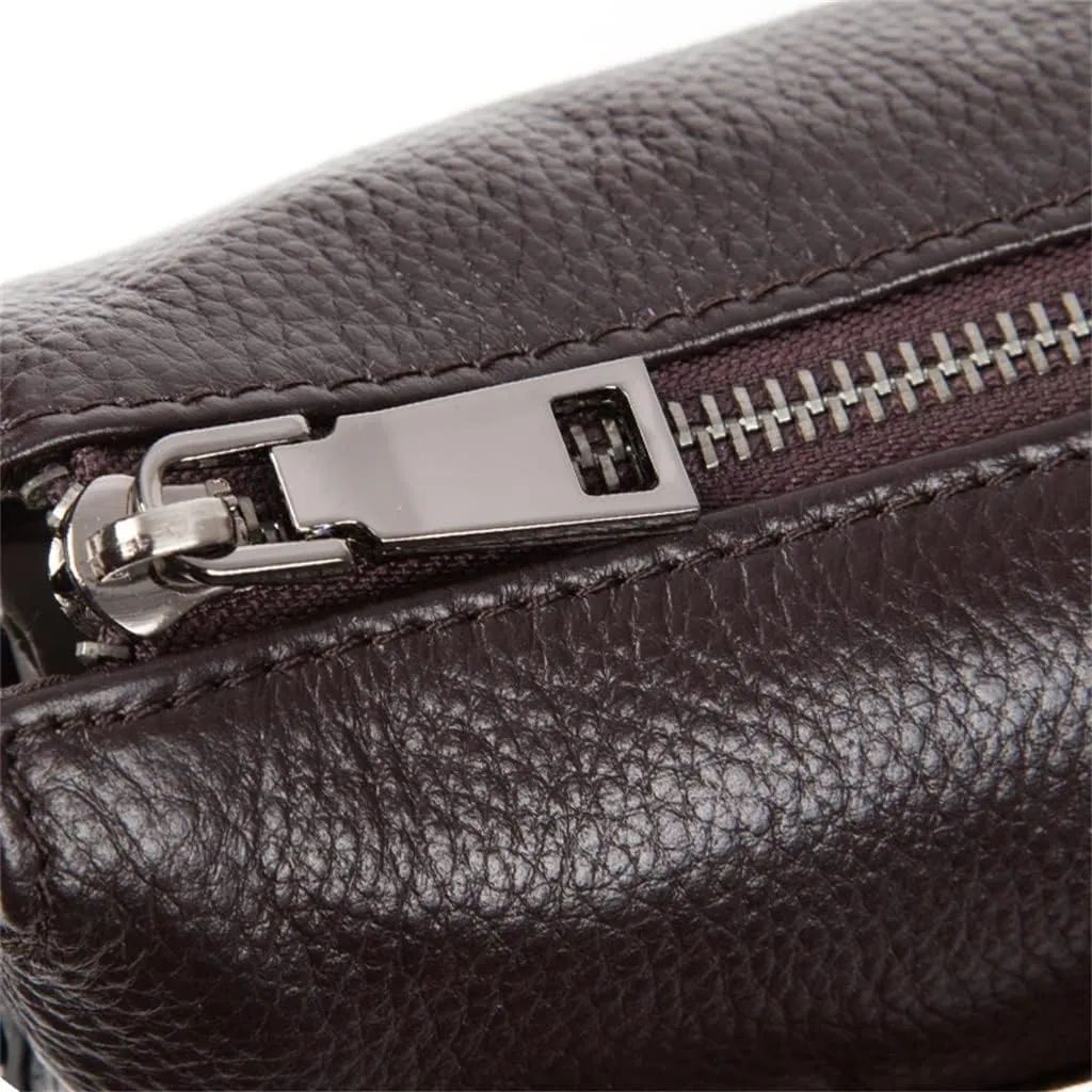 JSEIAJB Men's Cross Section Business Layer Cowhide Shoulder Bag Shoulder Crossbody Bag Cowhide Bag Leather Men's Bag(D)