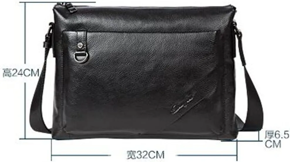 JSEIAJB Men's Cross Section Business Layer Cowhide Shoulder Bag Shoulder Crossbody Bag Cowhide Bag Leather Men's Bag(D)