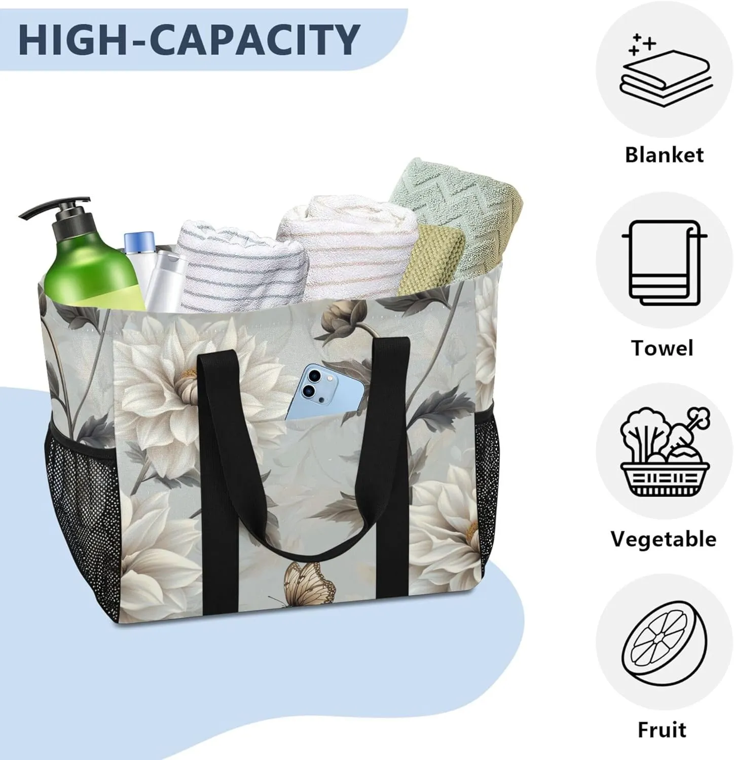 KLL Utility Bag Canvas Foldable Waterproof Laundry Tote