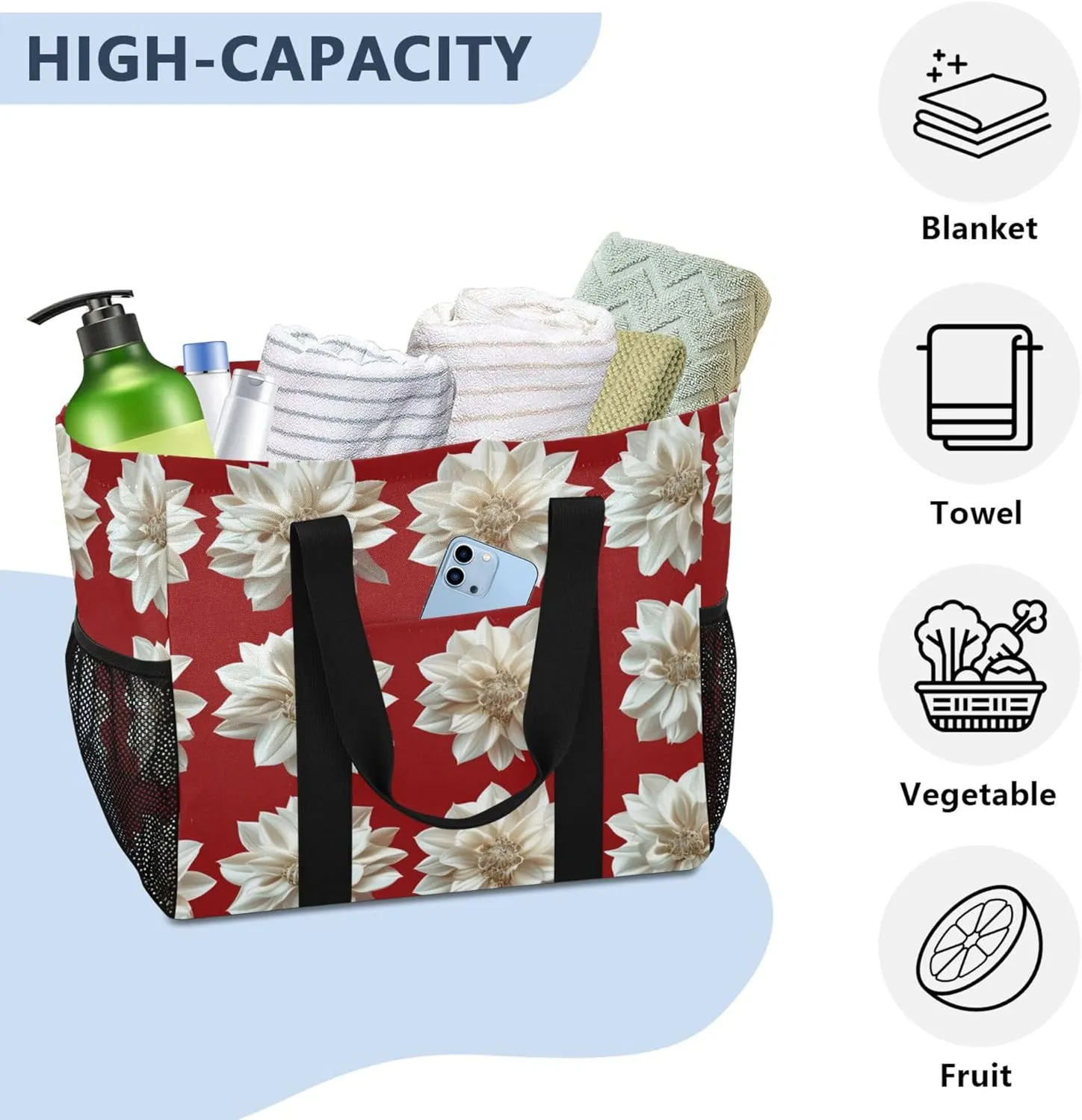 KLL Utility Bag Canvas Foldable Waterproof Laundry Tote