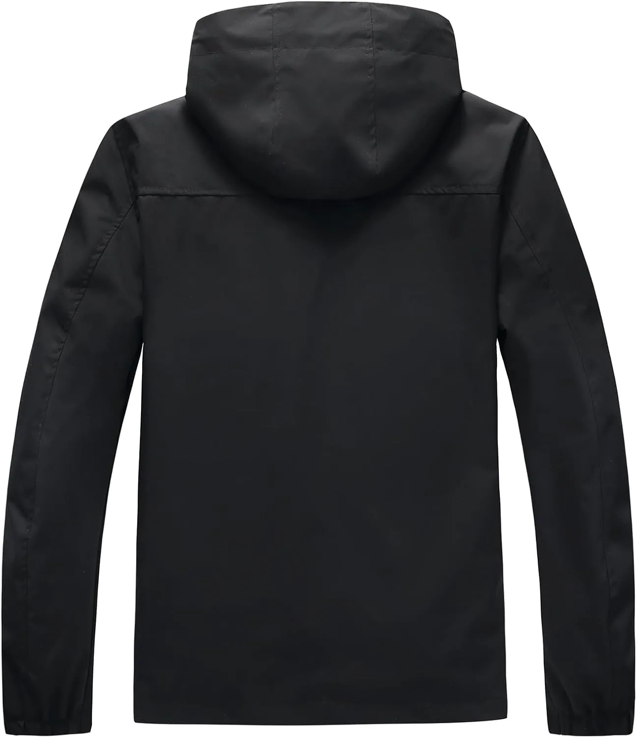 Lamgool Waterproof Jackets for Men Lightweight Rain Jacket Hooded Raincoat Zip Windbreaker for Running Hiking Travel