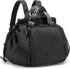 Large Capacity Portable Backpack Tote Bag For Car Travel, Lightweight Foldable Nylon Shopping Bag with 15 Pockets