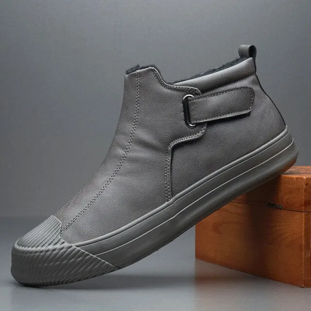 Leather Casual High Tops Flat Ankle Boots