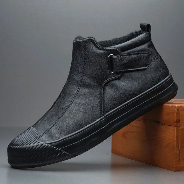 Leather Casual High Tops Flat Ankle Boots