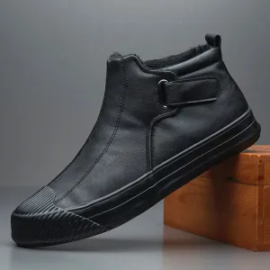 Leather Casual High Tops Flat Ankle Boots