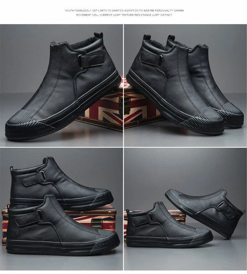 Leather Casual High Tops Flat Ankle Boots