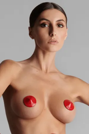 Les Ftiches Patent Leather Pasties Red