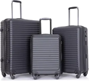 Lightweight & Durable 3-Piece ABS Luggage Set with TSA Lock, Spinner Wheels & Inner Pockets for Travel