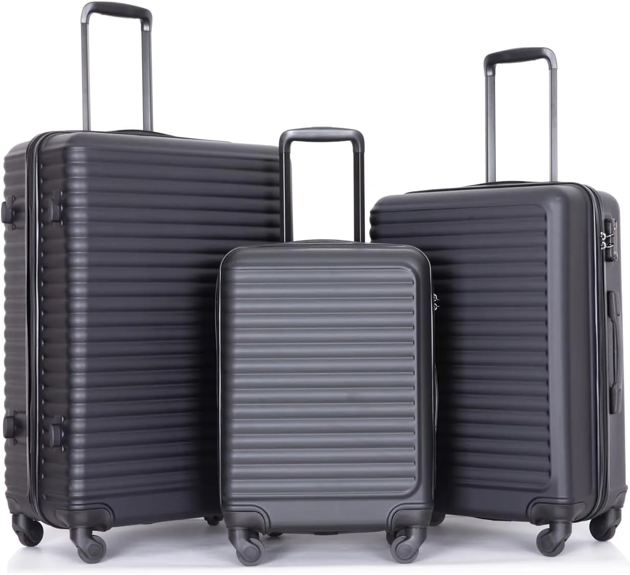 Lightweight & Durable 3-Piece ABS Luggage Set with TSA Lock, Spinner Wheels & Inner Pockets for Travel