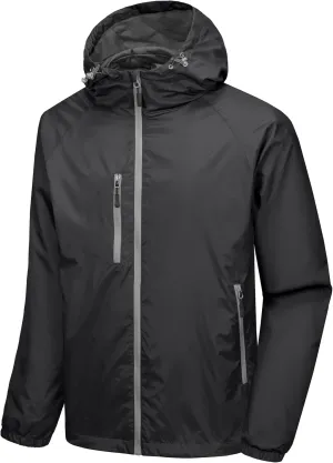 Little Donkey Andy Mens Lightweight Windbreaker Jacket Breathable Windproof Hooded Wind Coat Hiking Running Golf Travel