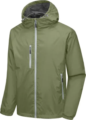 Little Donkey Andy Mens Lightweight Windbreaker Jacket Breathable Windproof Hooded Wind Coat Hiking Running Golf Travel