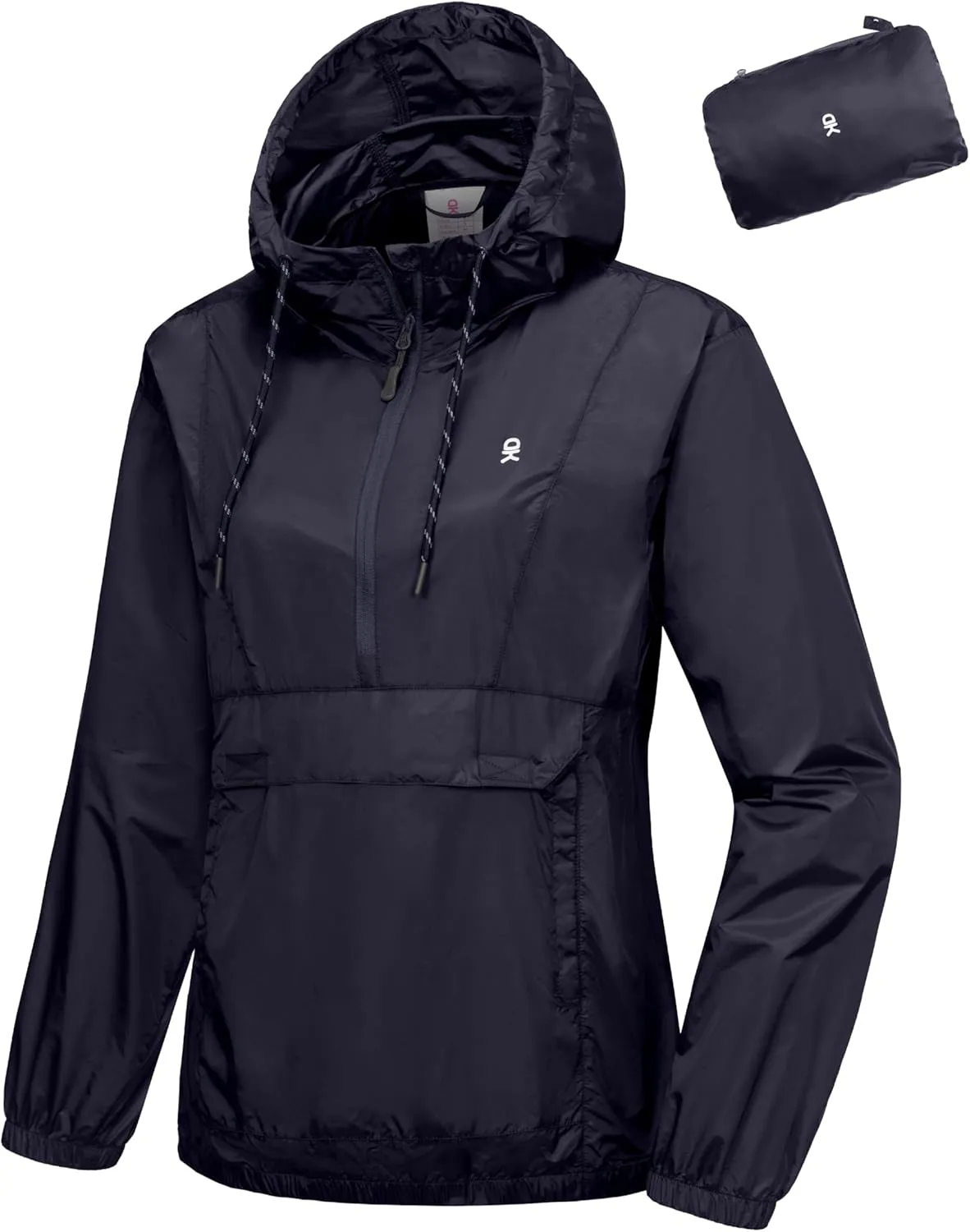 Little Donkey Andy Women's Packable Windbreaker UPF50 , Water-Repellent Half Zip Pullover Light Jacket Quick-Dry