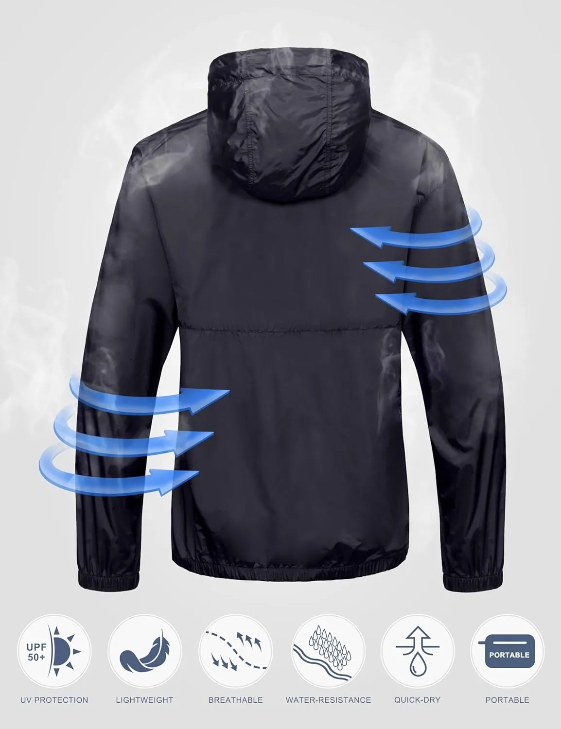 Little Donkey Andy Women's Packable Windbreaker UPF50 , Water-Repellent Half Zip Pullover Light Jacket Quick-Dry