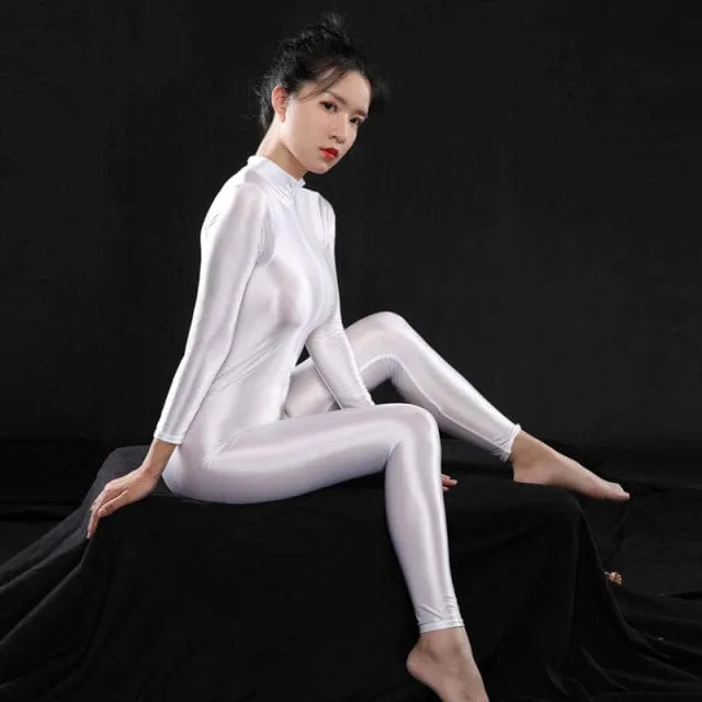 Long Sleeve Patent Leather Bodysuit
