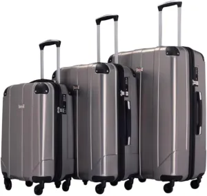 Luggage Luggage Sets ABS Hardshell 3pcs Lightweight Durable Suitcase Spinner Wheels with TSA Lock Trolley Suitcase