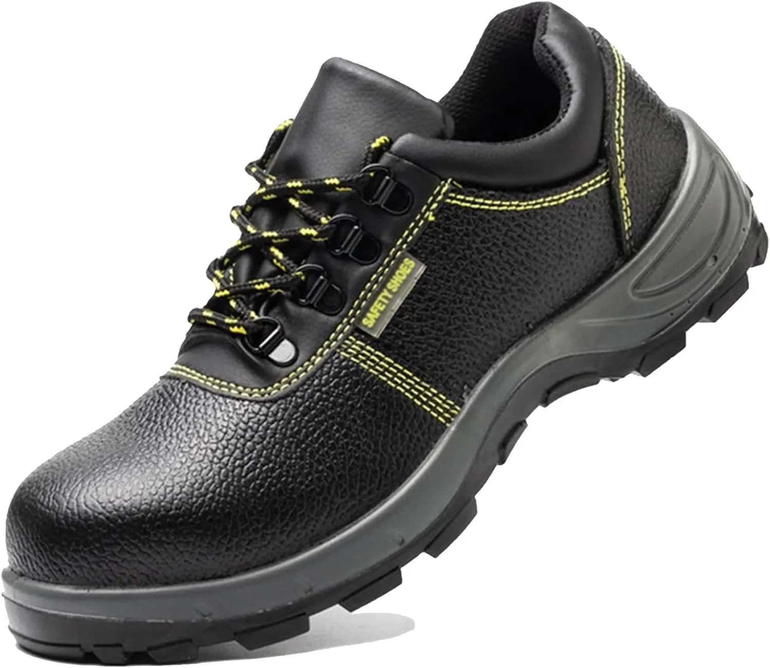 Men Leather Safety Steel Toe Work Boots, Waterproof Anti-Smash and Anti-Puncture Safety Protection Boots for Mens, Indestructible Wear Resistant Slip Resistant Steel Toe Shoes