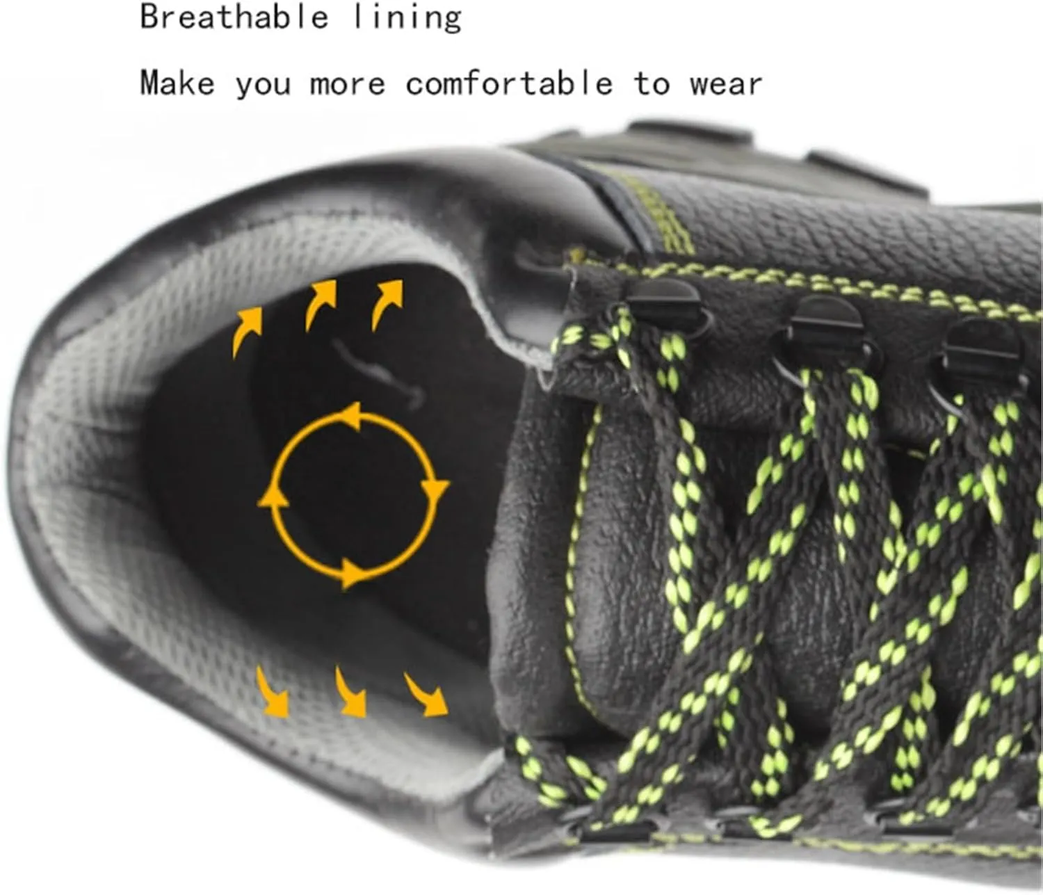 Men Leather Safety Steel Toe Work Boots, Waterproof Anti-Smash and Anti-Puncture Safety Protection Boots for Mens, Indestructible Wear Resistant Slip Resistant Steel Toe Shoes
