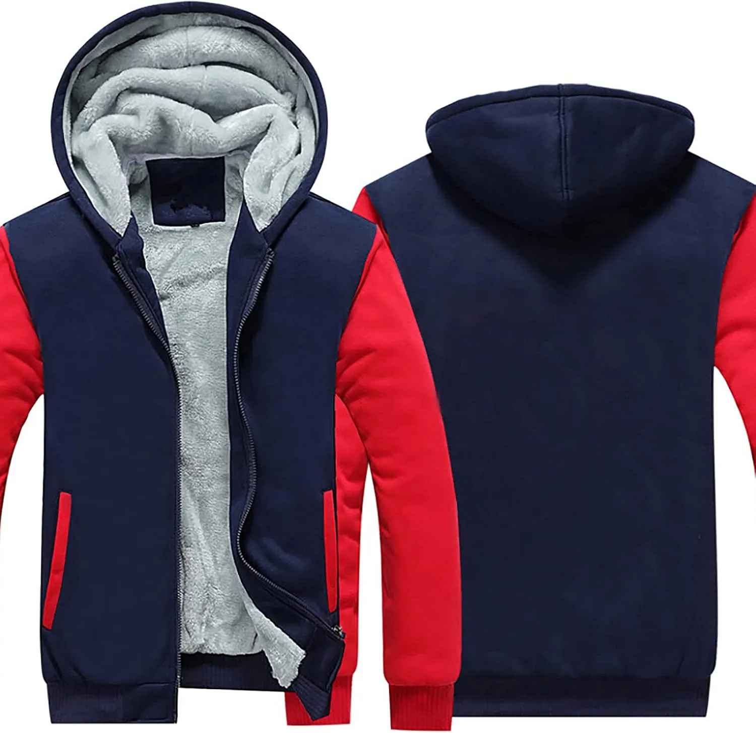 Men's Bomber Jackets Winter Workout Fleece Hoodie Jackets Full Zip Warm Thick Coats Waterproof Jacket, S-5XL