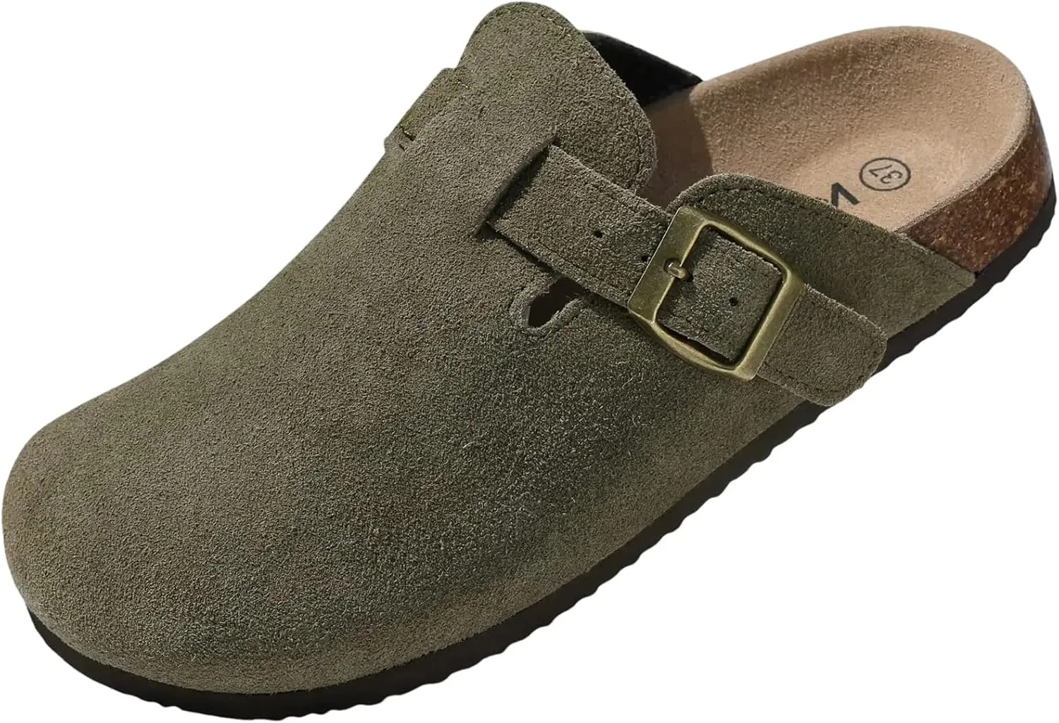 Men's Cork Clogs - Suede Leather Upper with Durable Beach Outsole