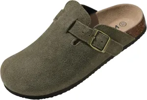 Men's Cork Clogs - Suede Leather Upper with Durable Beach Outsole