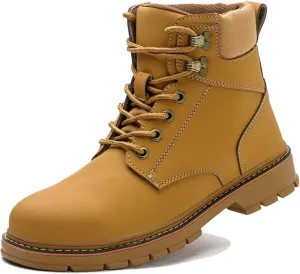 Men's Industrial and Construction Shoes, Men Comfortable High Top Breathable Safety Industry Construction Safety Boots, Breathable Lining Waterproof Steel Toe Boots, for Safety Work