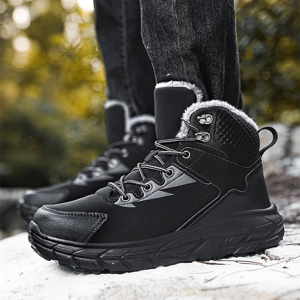 Men's Snow Boots Casual Warm Ankle Booties Comfortable Plush Lined Light Weight Waterproof Hiking Outdoor Walking Boots