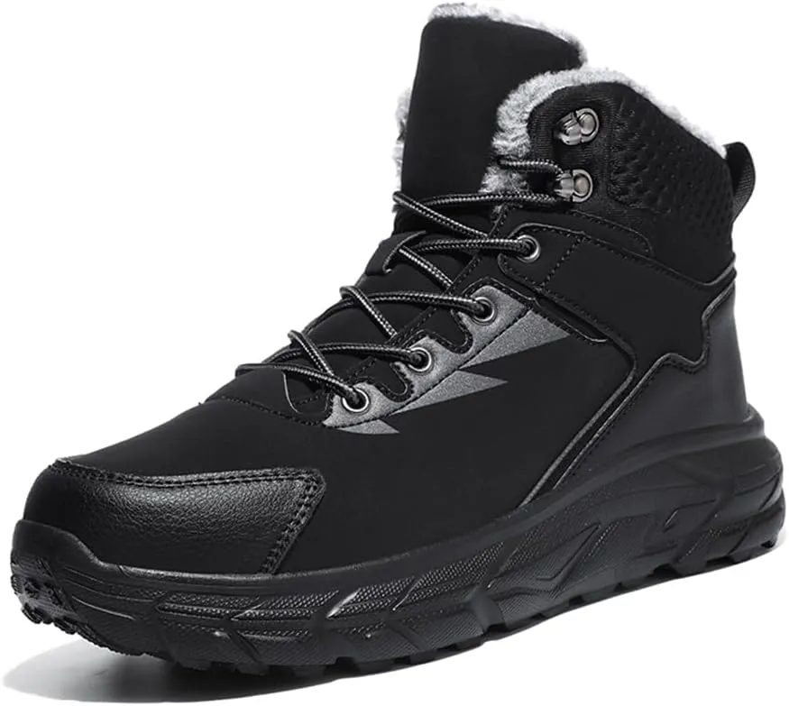 Men's Snow Boots Casual Warm Ankle Booties Comfortable Plush Lined Light Weight Waterproof Hiking Outdoor Walking Boots