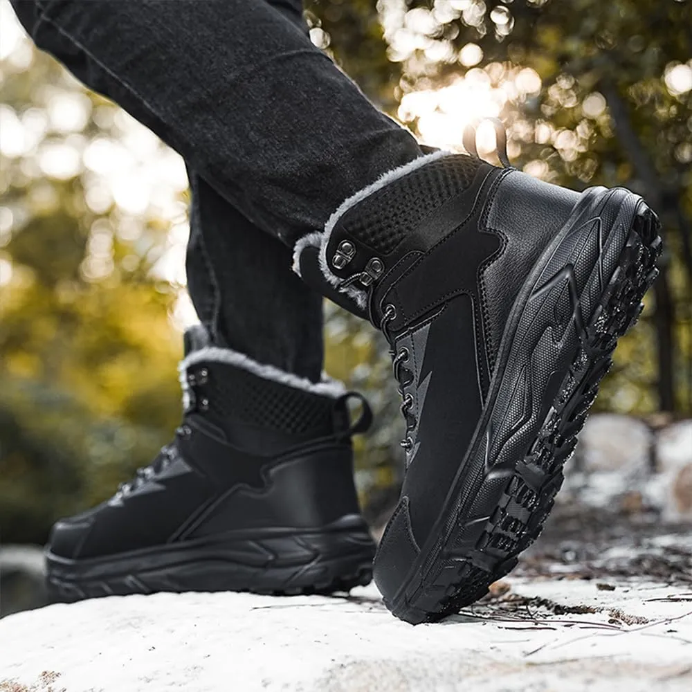 Men's Snow Boots Casual Warm Ankle Booties Comfortable Plush Lined Light Weight Waterproof Hiking Outdoor Walking Boots