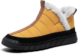 Men's Snow Boots Waterproof Mens Warm Winter Boots Fur Lined Plush Walking Boots Cozy Slip Casual Outdoor Boots