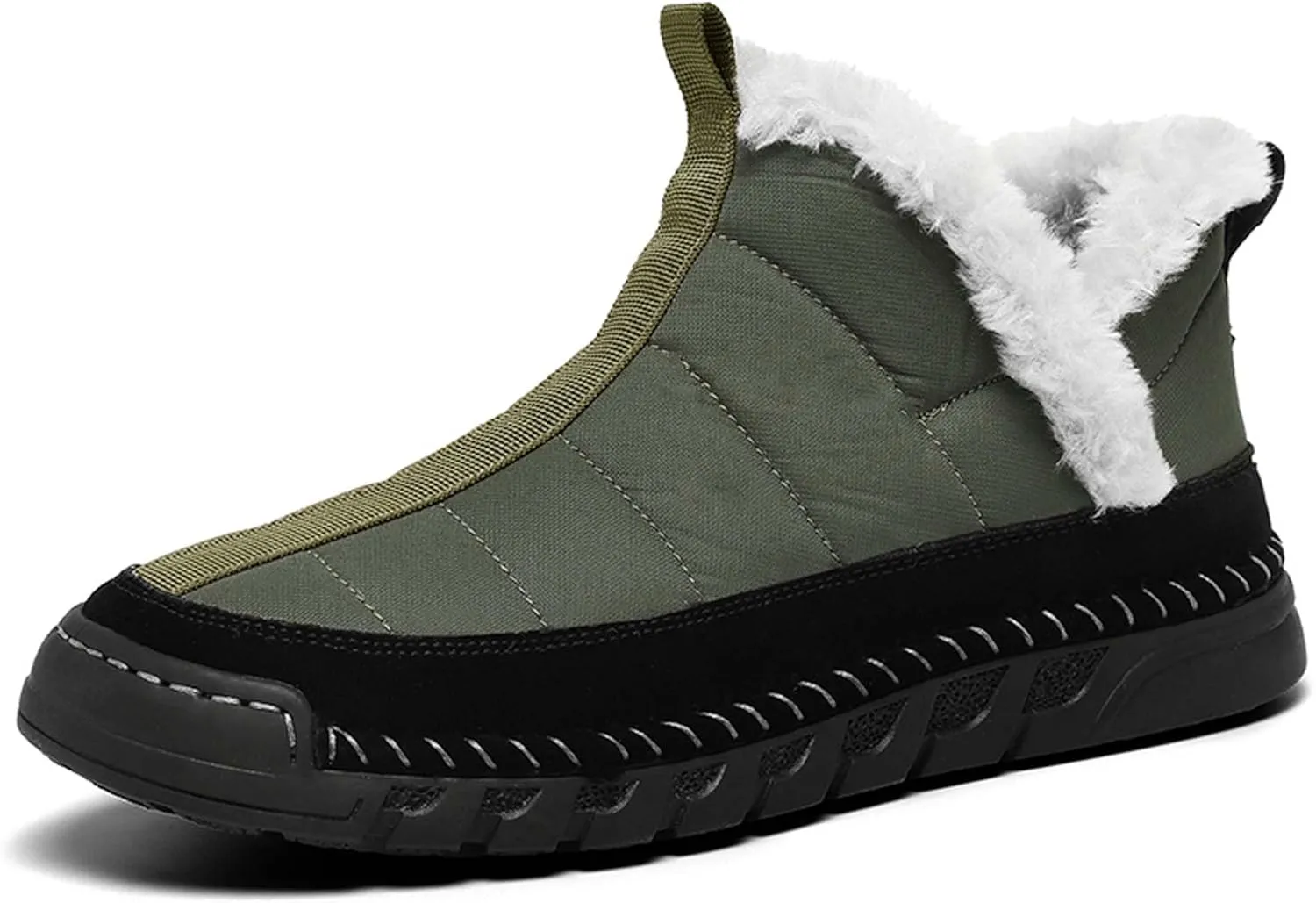 Men's Snow Boots Waterproof Mens Warm Winter Boots Fur Lined Plush Walking Boots Cozy Slip Casual Outdoor Boots