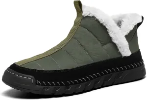 Men's Snow Boots Waterproof Mens Warm Winter Boots Fur Lined Plush Walking Boots Cozy Slip Casual Outdoor Boots