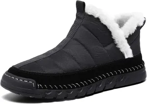 Men's Snow Boots Waterproof Mens Warm Winter Boots Fur Lined Plush Walking Boots Cozy Slip Casual Outdoor Boots