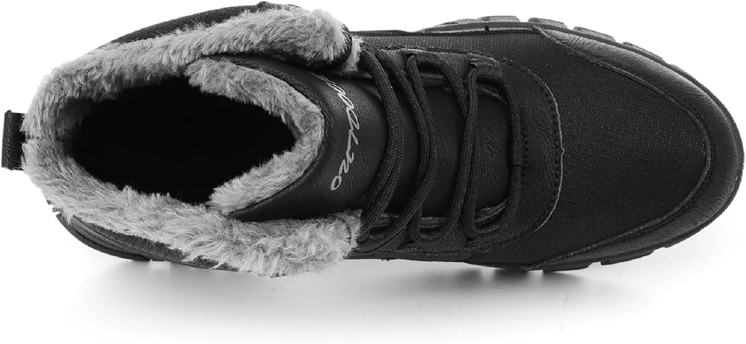 Men's Snow Boots Waterproof Warm Fur Lined Hiking Boots,Anti-Slip Lightweight Outdoor for Men Breathable Hiker Trekking Trails Shoes.