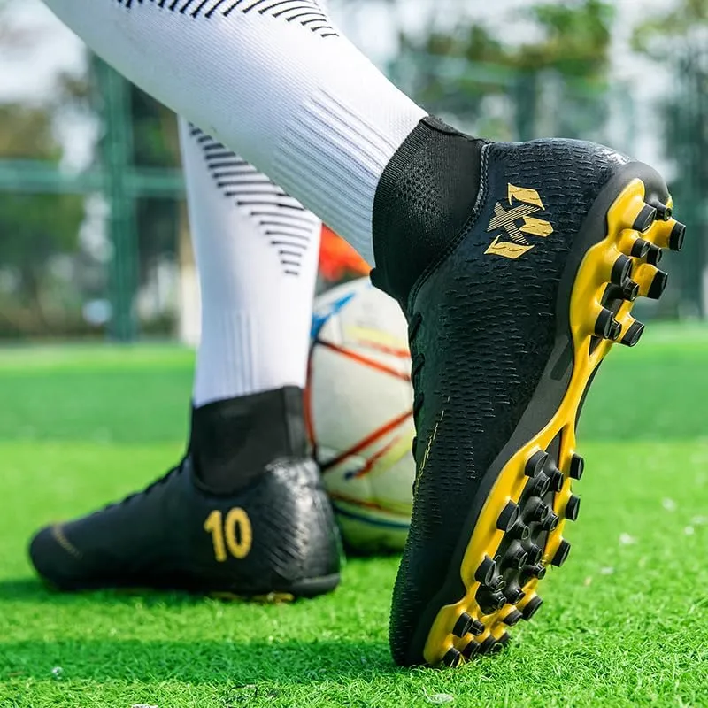 Men's Soccer Cleats Football Cleats for Mens Big Boys High-Top Spikes Shoes for Youth Professional Training Turf Indoor Outdoor Sneaker