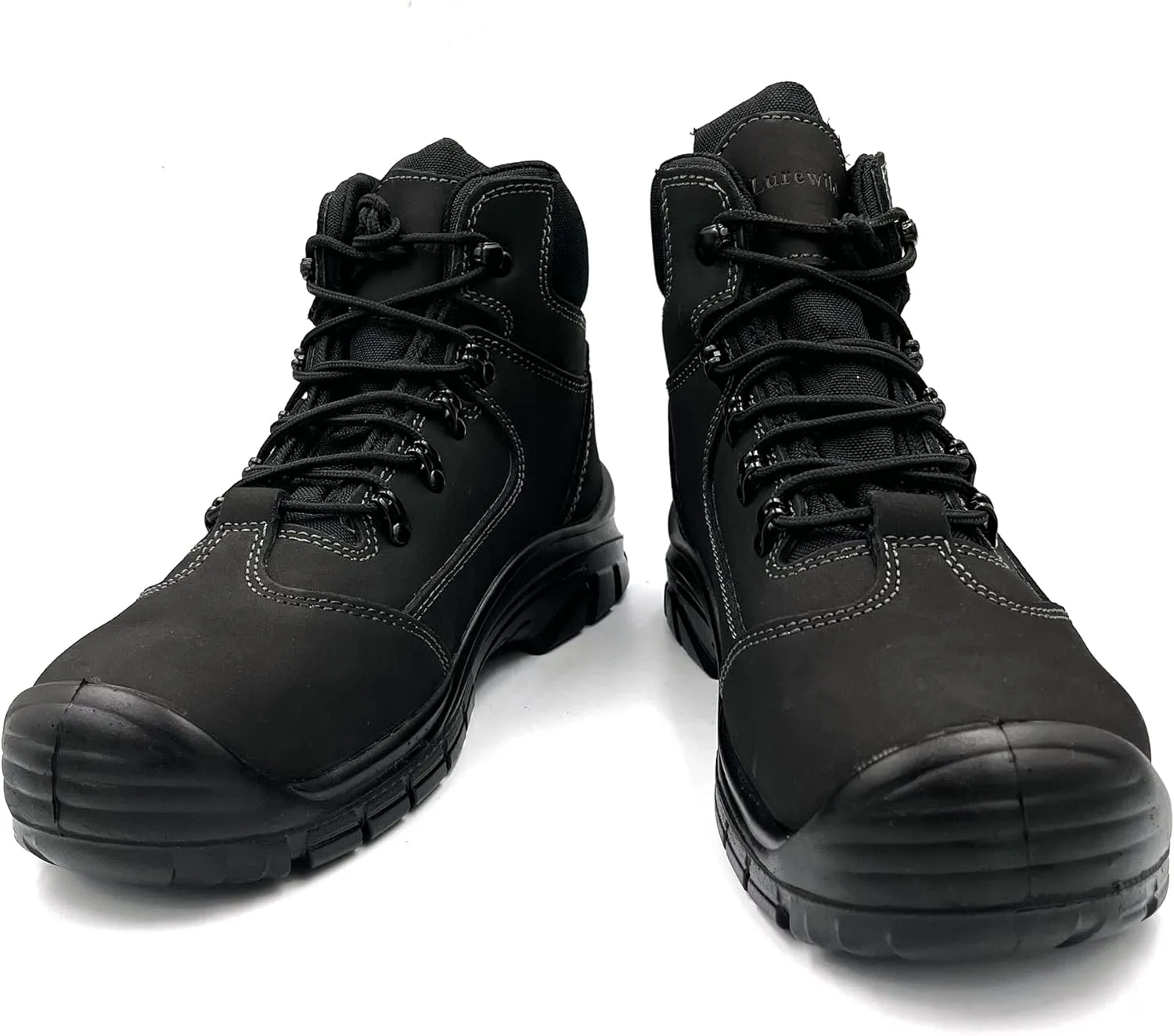 Men's Steel Toe Boots Safety Boots for Construction Punch Proof Oil Resistance Static Dissipative Leather Steel Toe Shoes