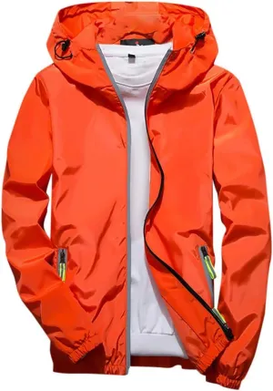 Men's Tactical Jackets Rain Jacket Windbreaker Lightweight Shell Raincoat With Hood Golf Hiking Travel, M-7XL