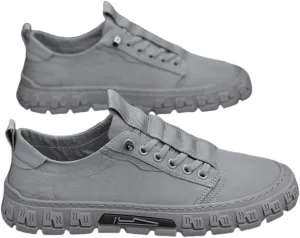 Men's Trendy Solid Color Canvas Skateboard Shoes with Adjustable Lace Non Slip Low Top for Outdoor Walking Jogging Traveling